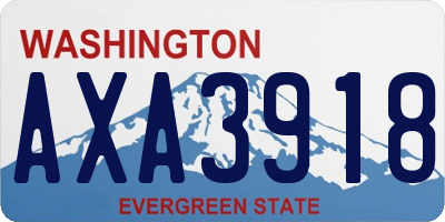 WA license plate AXA3918