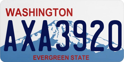 WA license plate AXA3920