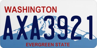 WA license plate AXA3921