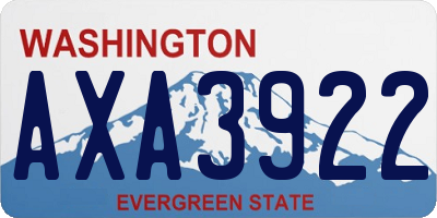 WA license plate AXA3922