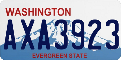 WA license plate AXA3923