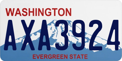 WA license plate AXA3924