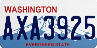 WA license plate AXA3925