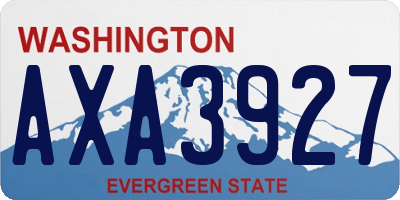 WA license plate AXA3927