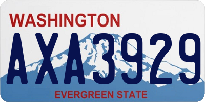 WA license plate AXA3929