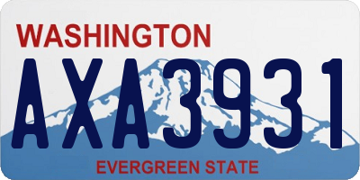 WA license plate AXA3931