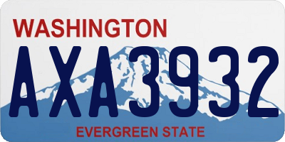 WA license plate AXA3932