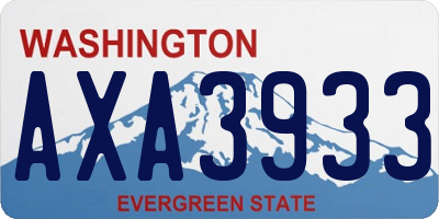 WA license plate AXA3933