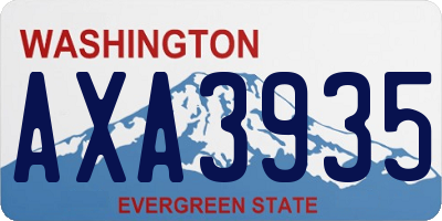 WA license plate AXA3935