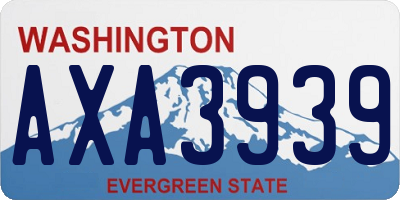 WA license plate AXA3939