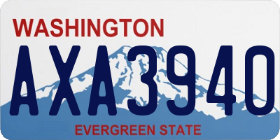 WA license plate AXA3940