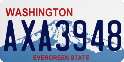 WA license plate AXA3948