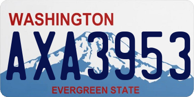 WA license plate AXA3953