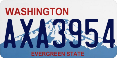 WA license plate AXA3954