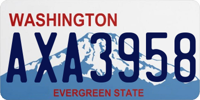 WA license plate AXA3958