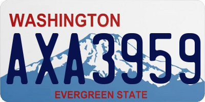 WA license plate AXA3959