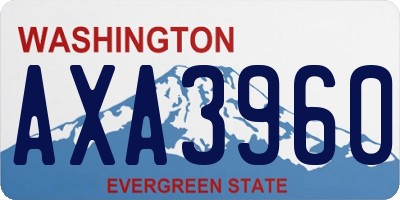 WA license plate AXA3960