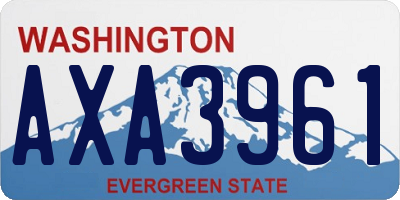 WA license plate AXA3961