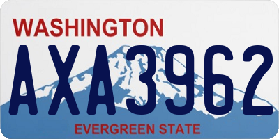 WA license plate AXA3962