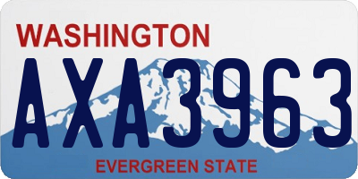 WA license plate AXA3963