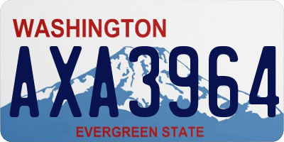 WA license plate AXA3964
