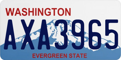 WA license plate AXA3965