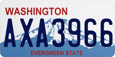 WA license plate AXA3966