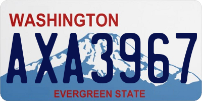 WA license plate AXA3967