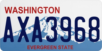 WA license plate AXA3968