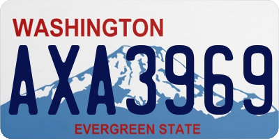 WA license plate AXA3969
