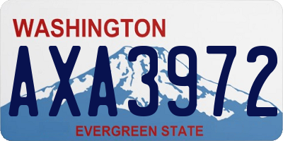 WA license plate AXA3972