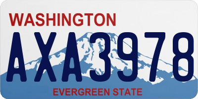WA license plate AXA3978