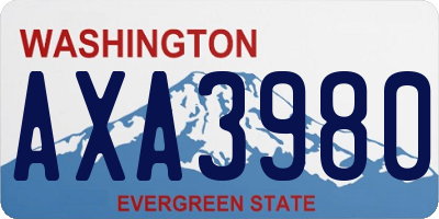 WA license plate AXA3980