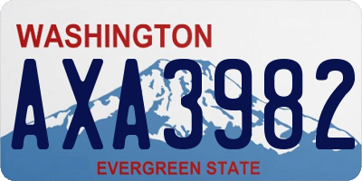 WA license plate AXA3982