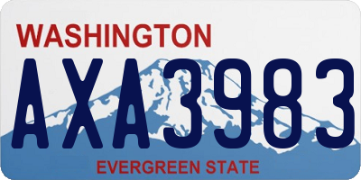 WA license plate AXA3983