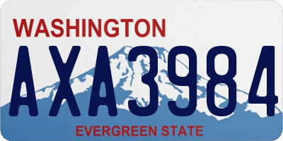 WA license plate AXA3984