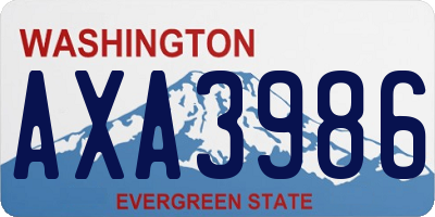 WA license plate AXA3986