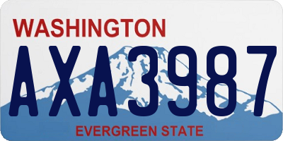 WA license plate AXA3987