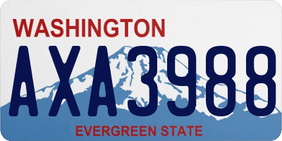 WA license plate AXA3988