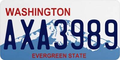 WA license plate AXA3989
