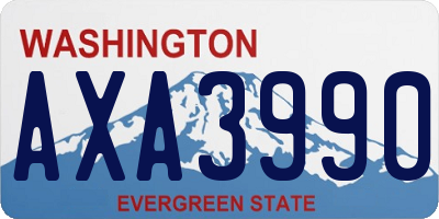 WA license plate AXA3990