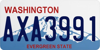 WA license plate AXA3991