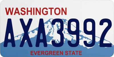WA license plate AXA3992