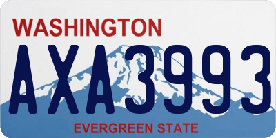 WA license plate AXA3993