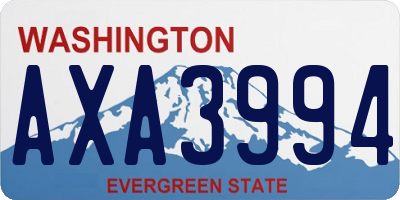 WA license plate AXA3994