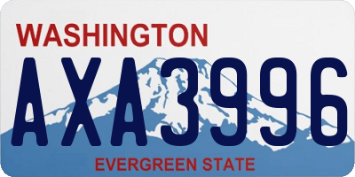WA license plate AXA3996