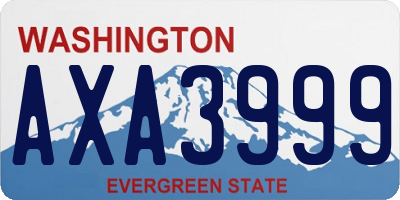 WA license plate AXA3999