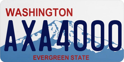 WA license plate AXA4000