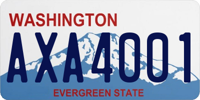 WA license plate AXA4001