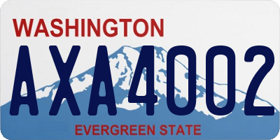 WA license plate AXA4002